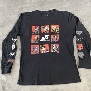 Persona 5 Character Squares Long Sleeve T-Shirt Gamer Mens L Graphic Black